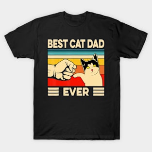 Best Cat Dad Ever Cat Dad Father Vintage T-Shirt